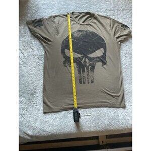 Marvel Punisher T-shirt Size Large Brown Big Logo Gym Gear